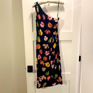 J.Crew one shoulder satin floral dress